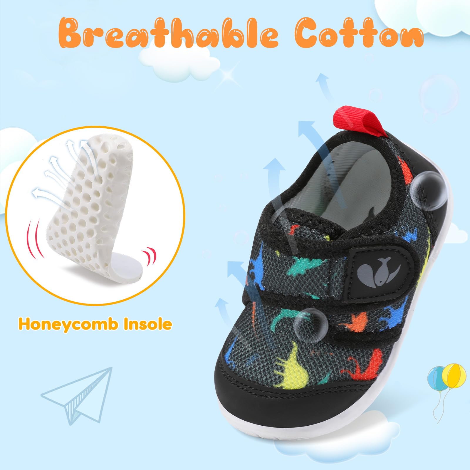 FEETCITY Baby Boy Girl Non-Skid Indoor Infant Walking Shoes Breathable Warm Elastic Sock Shoes with Memory Sole Protect Toes Outdoor Sneakers