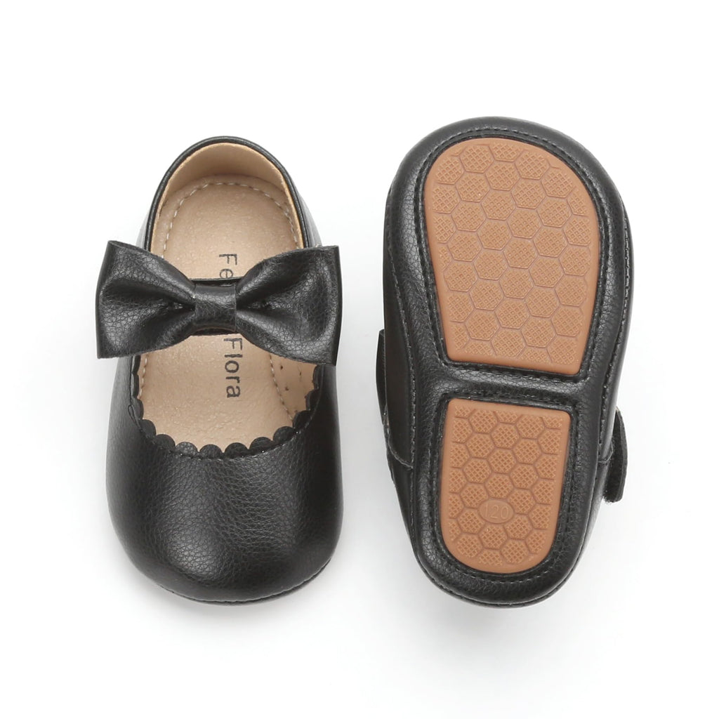 Soft Sole Baby Shoes - Infant Baby Walking Shoes Moccasins Rubber Sole Crib Shoes（Black,18-24Months Infant