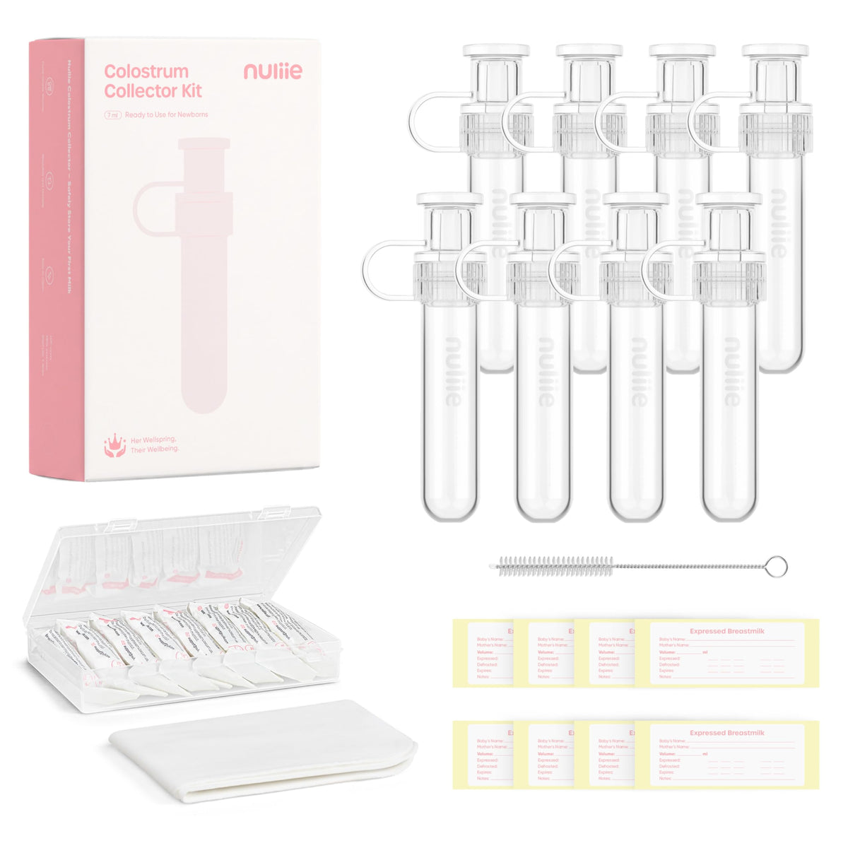 Nuliie 12pcs Colostrum Collector Kit, 7ml, Leakproof, Reusable, BPA-Free