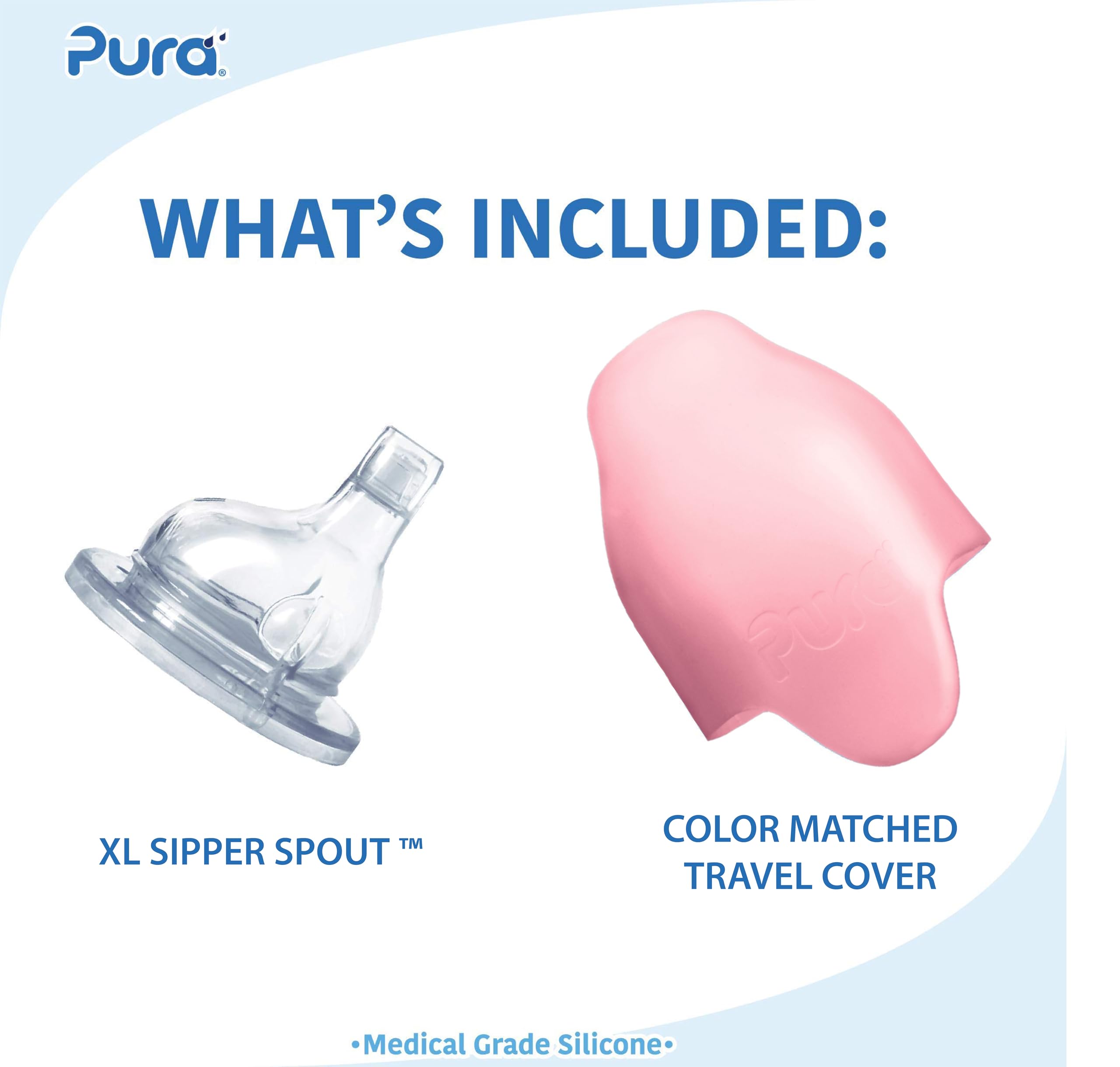 Pura Baby & Toddler 9oz Stainless Steel Sippy Bottle - Plastic-Free, Fast Flow Rose