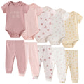 JELYLOVE 10 Pack Baby Boy Girl Bodysuits And Pants Sets New Born Outfits