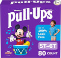 Pull-Ups Boys' Potty Training Pants, Size 5T-6T Training Underwear (46-60 lbs), 80 Count (2 Packs of 40)