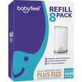 Babyfeel Refills for DEKOR PLUS Diaper Pails, 8 Pack, Exclusive 30% Extra Thickness, Fresh Powder Scent, Holds up to 4640 Diapers