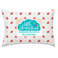 Toddler Bed Pillow with Cotton Pillow Case – 13x18 Kids Pillows for Sleeping, School, Travel & Daycare – Hypoallergenic Toddler Pillow 2 Year Old to 5 with Envelope Pillowcase (Strawberries)