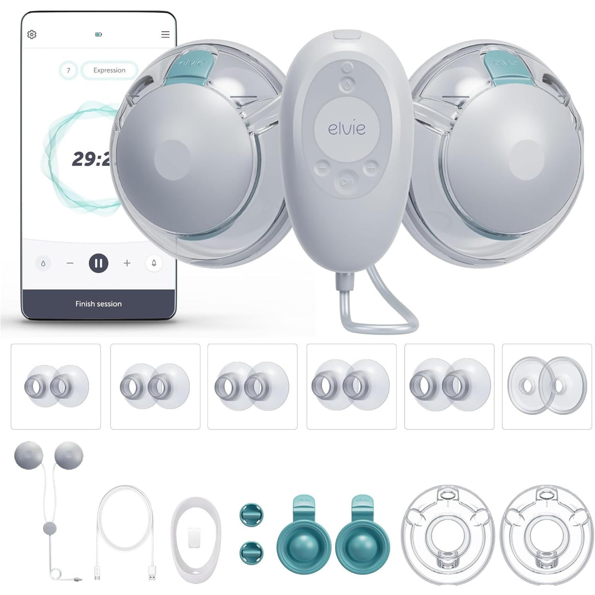 Elvie Stride 2 Hospital-Grade, App-Controlled Single Breast Pump - Hands-Free, Wearable, Ultra-Quiet & Electric with 10-Settings & Rechargeable