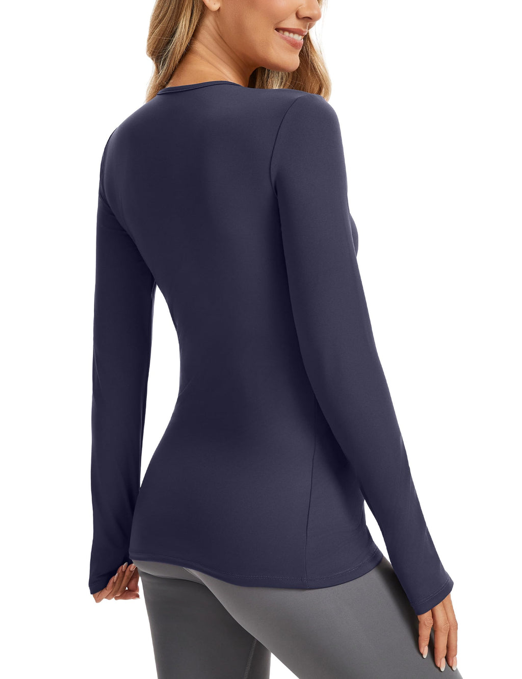 MathCat Maternity Long Sleeve Shirt with Thumbleholes,Pregnancy Casual Tops Athletic Yoga Maternity Shirts