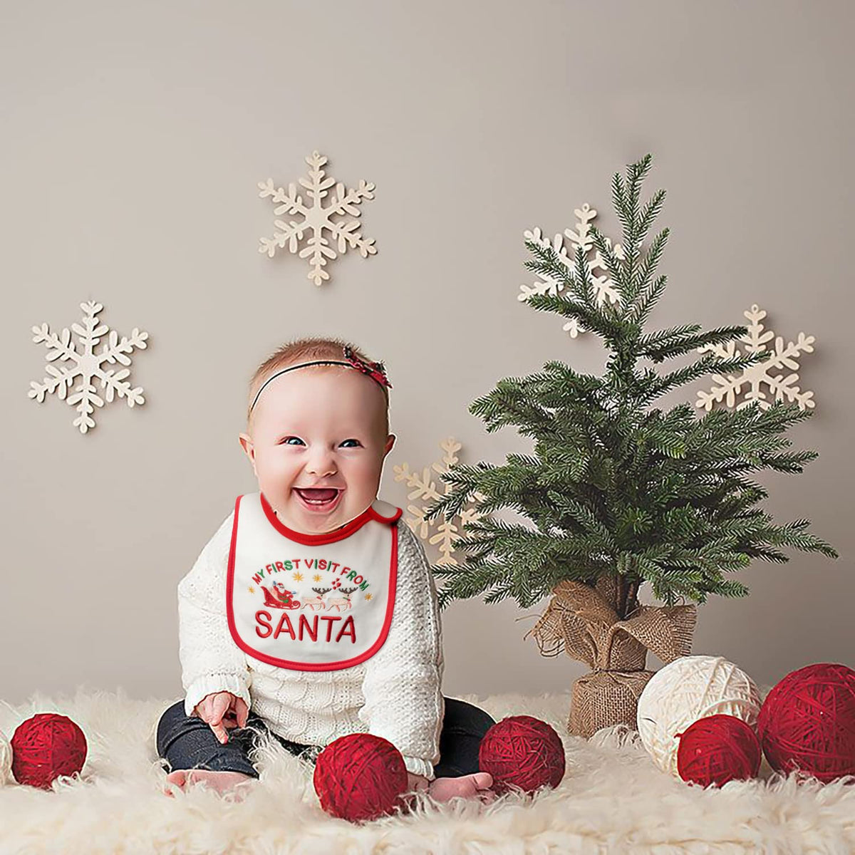 2ooya Christmas Cotton Baby Bibs - 3Pcs Snowman Penguin Toddler Feeding Bibs with Resin Buttons Infant First Christmas Baby Food Bib Xmas Drooling Eating Teething Keepsake Gift for Newborn 6-12 Months