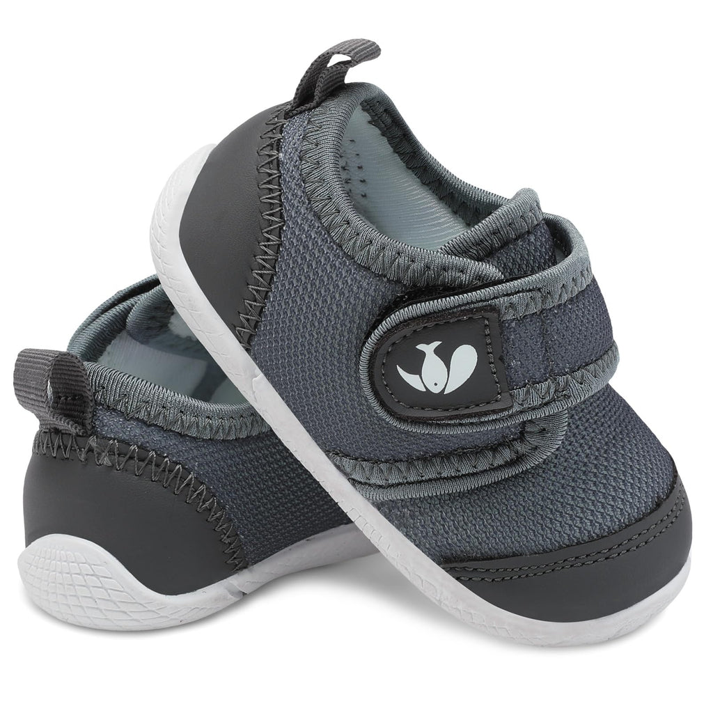FEETCITY Unisex Baby Shoes Boys Girls Toddler Sneakers Slip On Infant First Walking Shoes Crib Shoe Grey