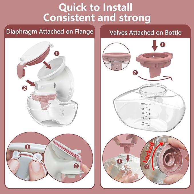 2pcs Duckbill Valves and 2pcs Double-Layed Diaphragm Compatible with Momcozy Upgraded Mobile Flow M9, Upgraded M9 Valve Diaphragm Breastfeeding Parts, Not Original Parts, 4 Packs Red