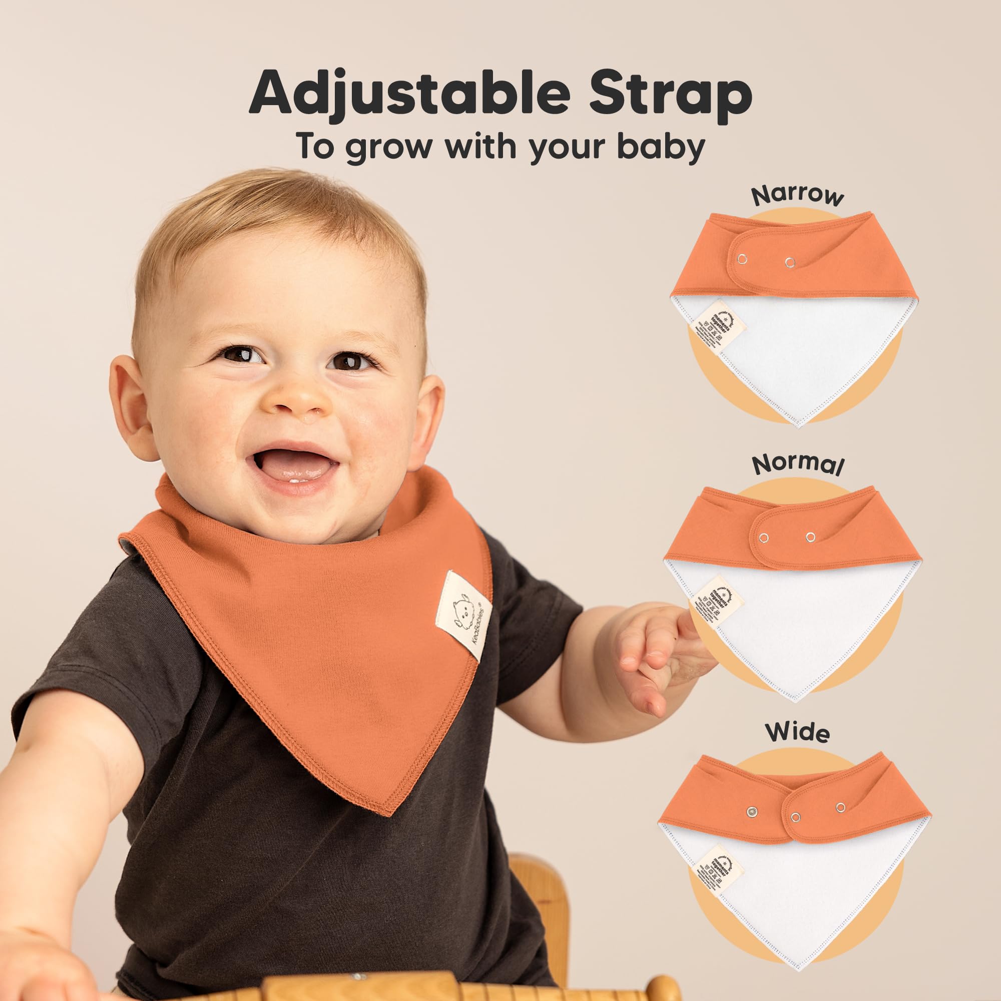 KeaBabies 8pk Organic Baby Bandana Bibs for Drooling and Teething (Eclipse)