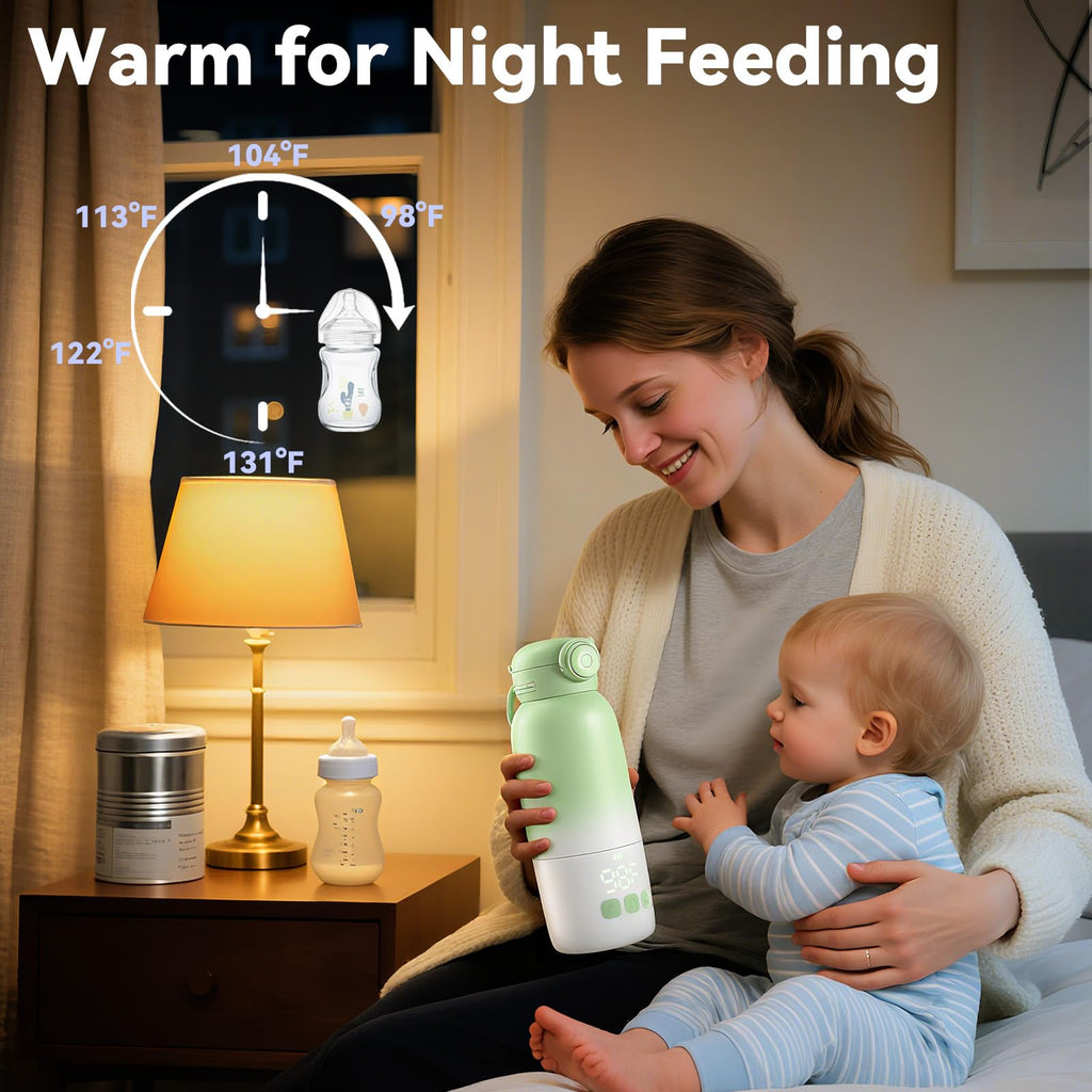 Portable Bottle Warmer for Travel,12oz Cordless Milk Warmer for Baby