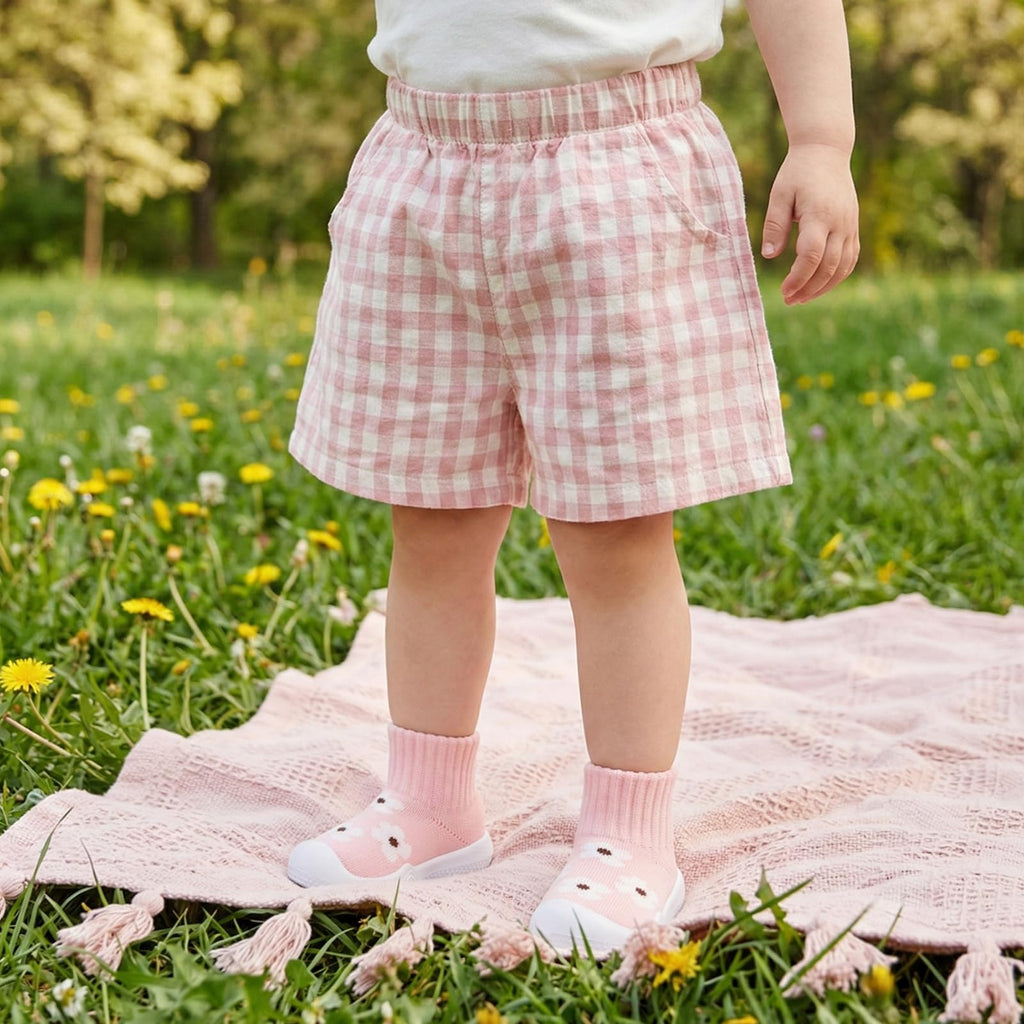 MORENDL Toddler Sock Shoes Baby Walking Shoes Infant Slippers Boys & Girls Non-Slip Sneakers Pink Flower