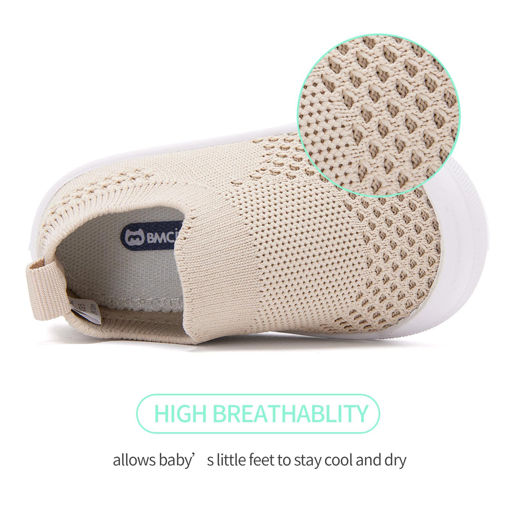 BMCiTYBM Toddler Walking Shoes Baby Boy Girl Barefoot Sneakers Camel Size 8