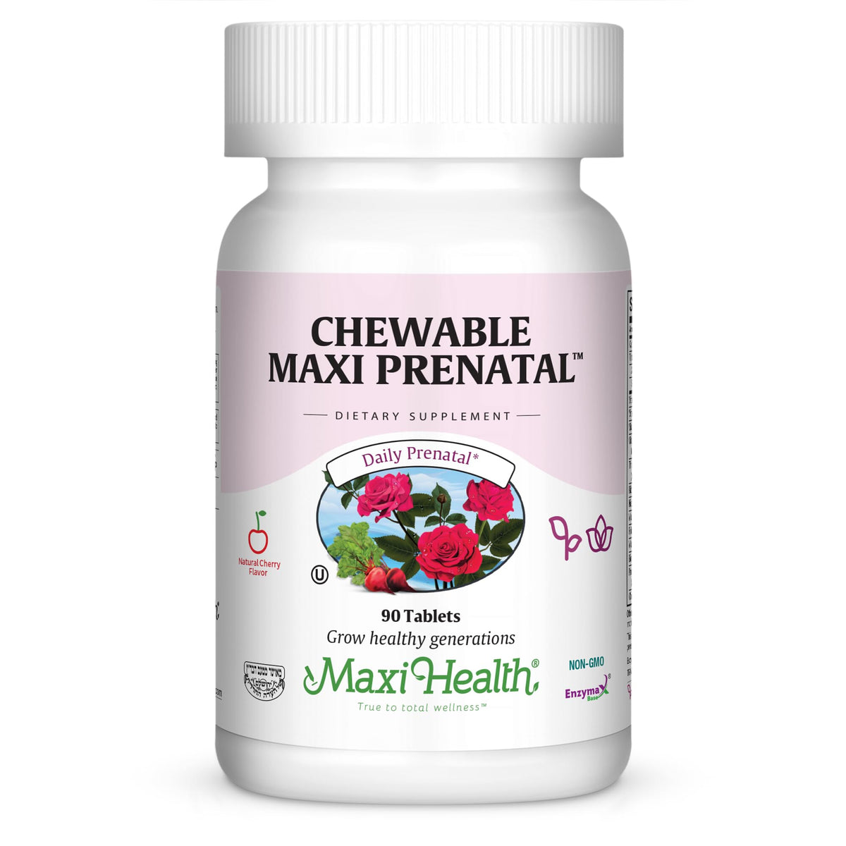 Maxi Health® Chewable Prenatal Vitamins for Women with Iron (90 Tablets)