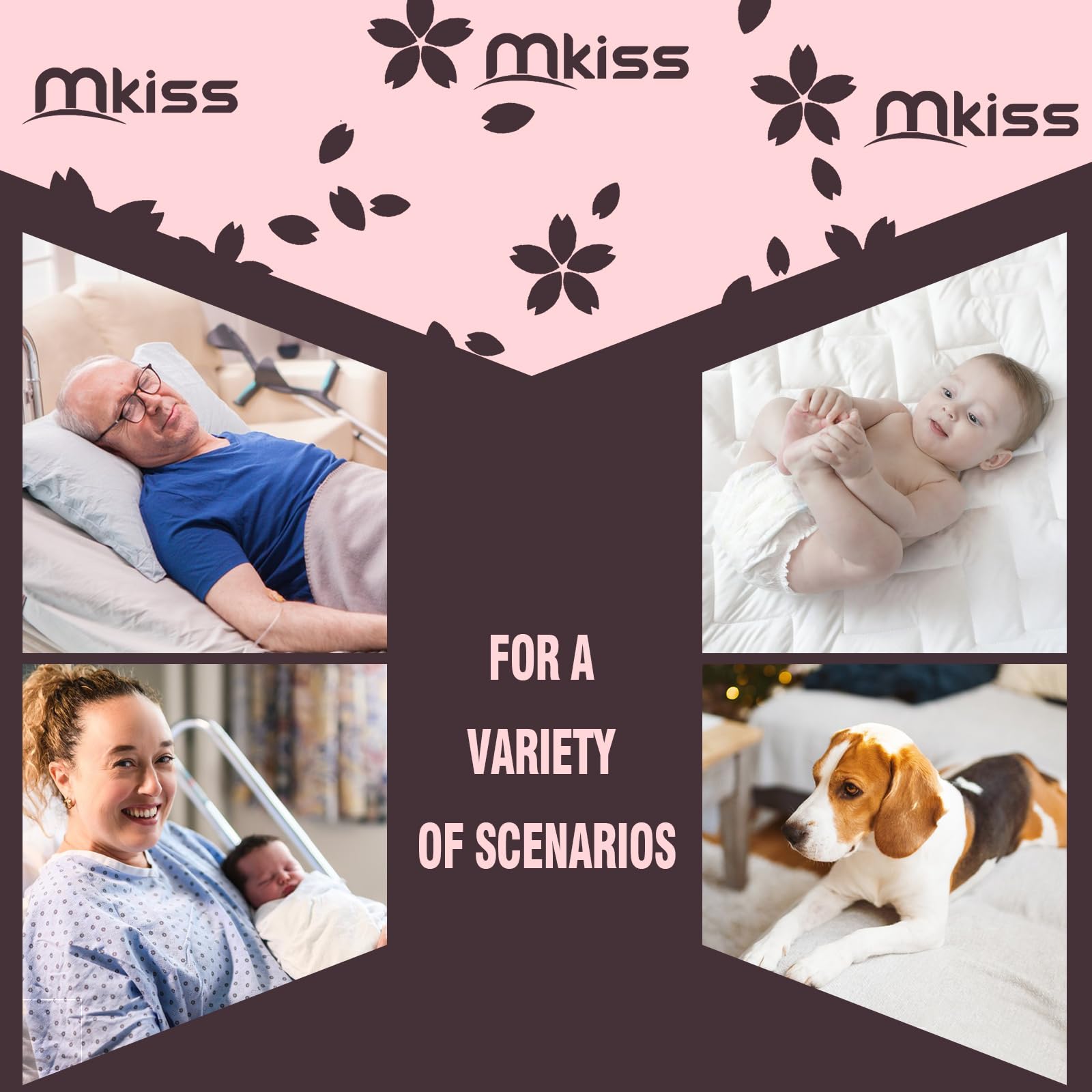 MKISS 20 Count Extra Large Disposable Bed Pads 36" x 44" Incontinence Pads