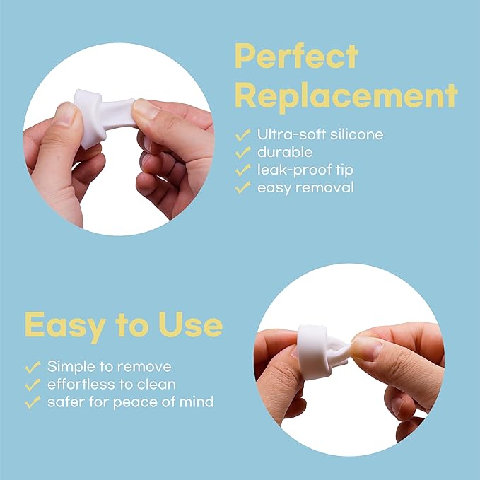 Flange Inserts for Spectra, Spectra Replacement Pump Parts for S1/S2/9 Plus, Not Original Accessories, Breast Pump Parts Include 2-Pack 24mm Flanges and 4-Pack Duckbill Valves