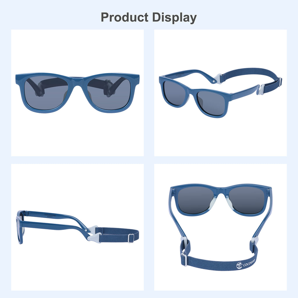 COCOSAND Flexible Polarized Baby Sunglasses with Strap & Silicone Nose Pads