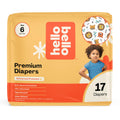 Hello Bello Diapers, Size 6 (35 lbs) Wild Cats, 17 Count of Premium Disposable Baby Diapers, Hypoallergenic with Soft, Cloth-Like Feel