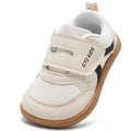Toddler Boys Shoes Wide Toe Box Barefoot Sneakers Beige White Size T9