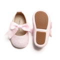 Soft Sole Leather Glitter Light Pink Baby Shoes - Infant Baby Walking Shoes Moccasinss Rubber Sole Crib Shoes(Glitter Light Pink,6-9 Months Infant)