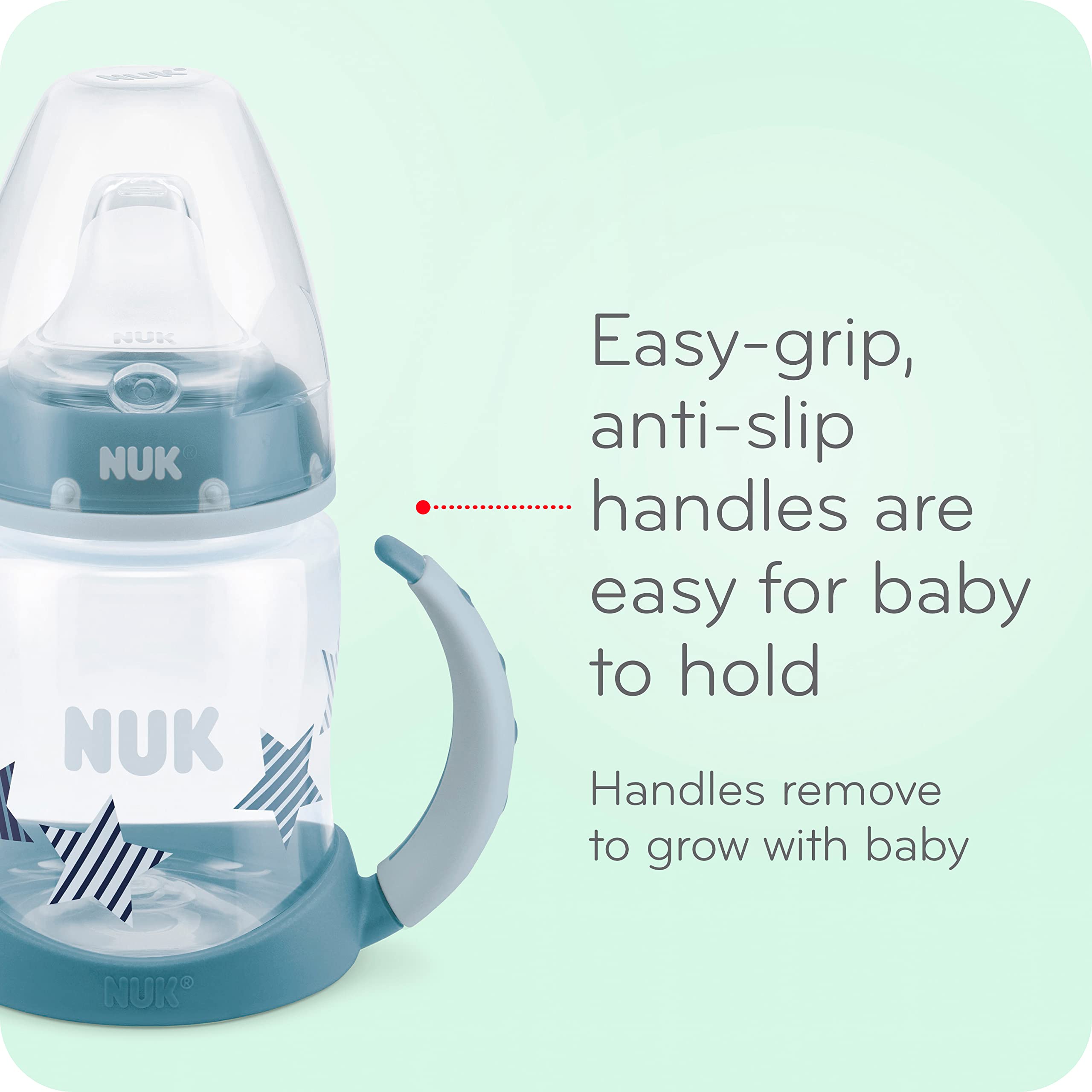 NUK Large Learner Tritan Cup,10 oz,8+ Months – BPA Free,Spill Proof Sippy Cup,(Pack of 12)