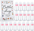Roowest Bottle Chug Baby Shower Game Favors Including Wideflower Theme Wooden Sign and 18 Pcs Baby Bottles for Gender Reveal Party Supplies