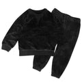 HonestBaby 2-Piece Cozy Velour Sweatshirt and Jogger Sweatpants Set Organic Cotton for Toddler, Baby Boys, Girls, Black, 4T