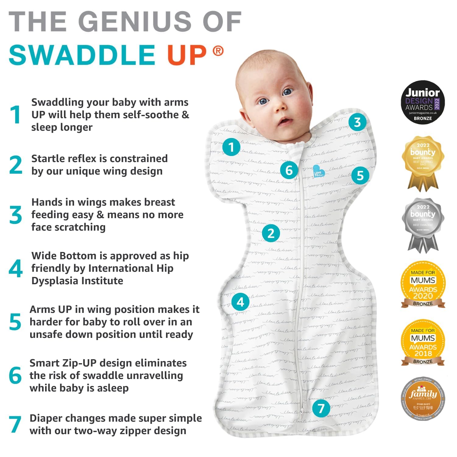 Love to Dream Swaddle UP, Organic Cotton, Baby Sleep Sack, Self-Soothing Swaddles for Newborns, Get Longer Sleep, Secure Fit Helps Calm Startle Reflex, Newborn Essentials for Baby, Cream