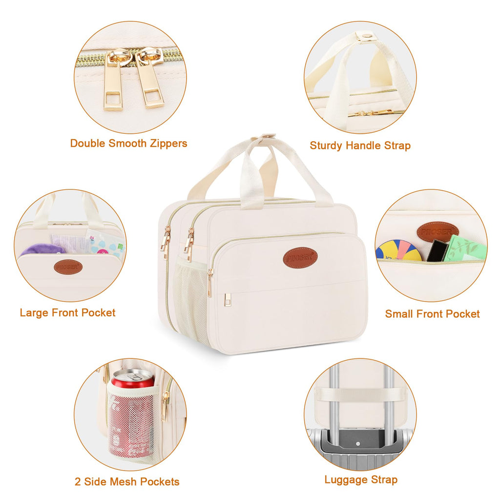Breastmilk Cooler Travel Bag with Ice Pack, Insulated Bottle Bags with Luggage Strap, Compatible with Hands-Free Wearable Breast Pumps & Accessories, Portable Breast Pump Carrying Case for Working Mom