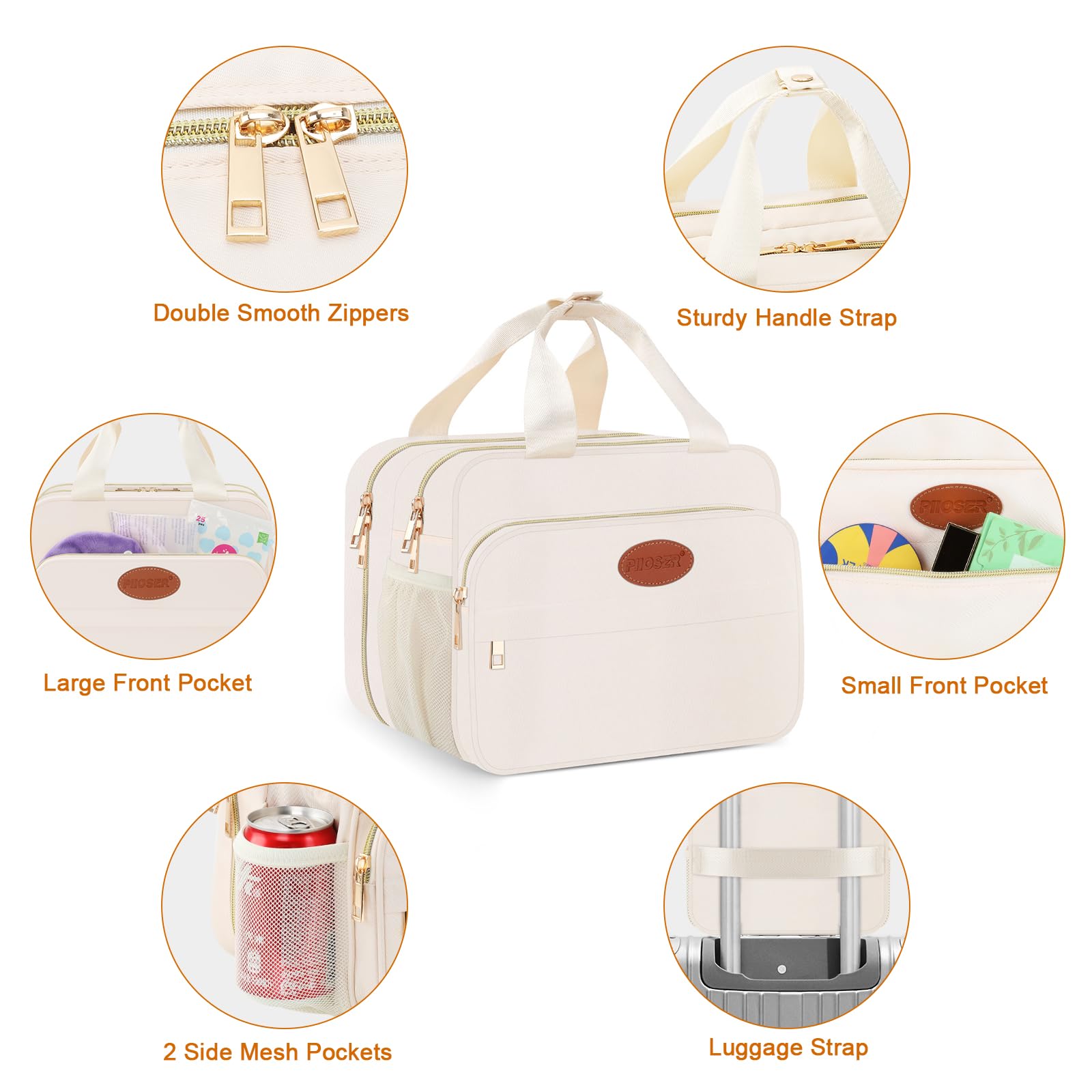 Breastmilk Cooler Travel Bag with Ice Pack, Insulated Bottle Bags with Luggage Strap, Compatible with Hands-Free Wearable Breast Pumps & Accessories, Portable Breast Pump Carrying Case for Working Mom