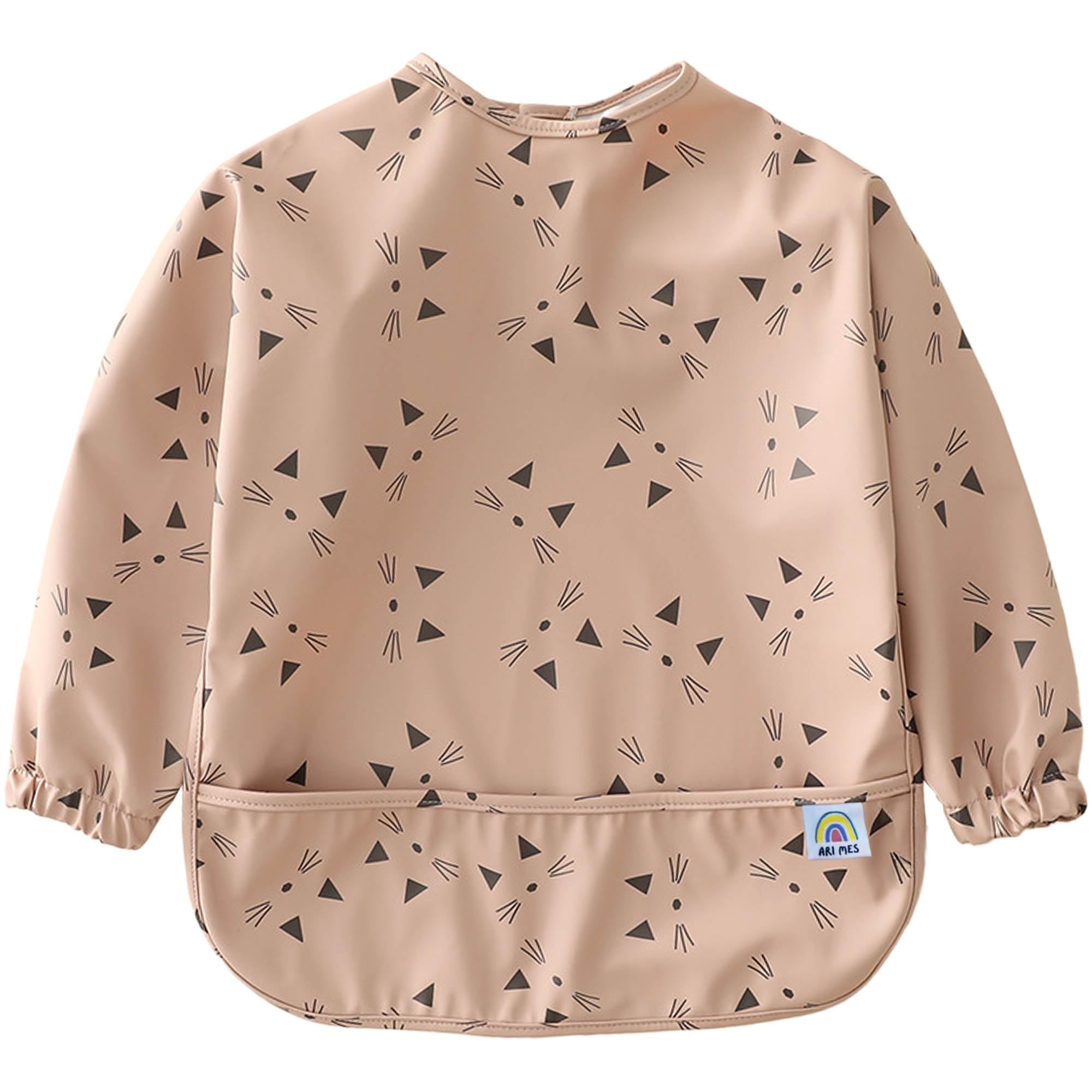 ARI MES Baby Bibs With Sleeves Waterproof Toddler Smock Bib Feeding