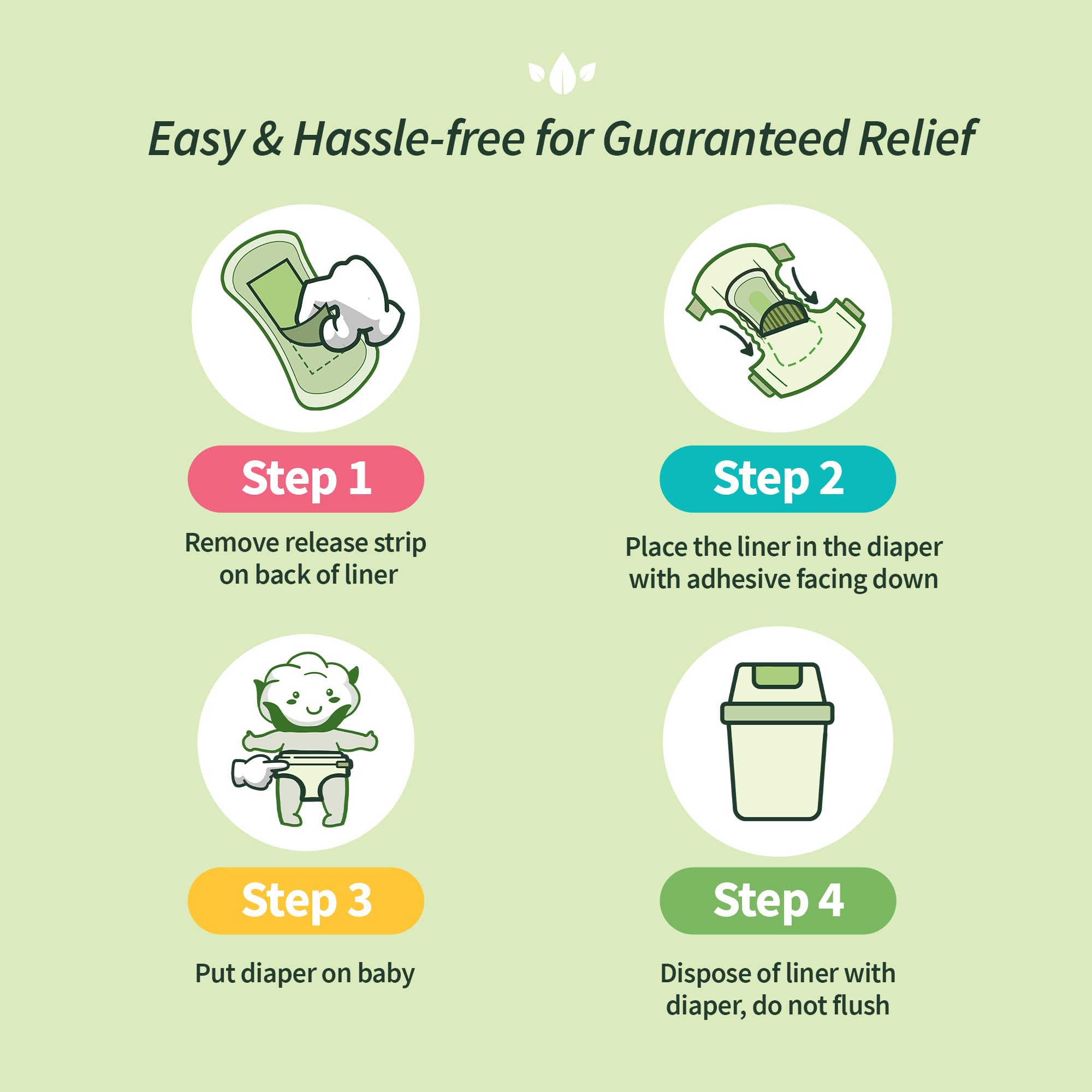 Organyc 100% Certified Organic Cotton Baby Diaper Liner for Sensitive Skin, Fits All Brands and Sizes Diapers Except New Born, 20 Count