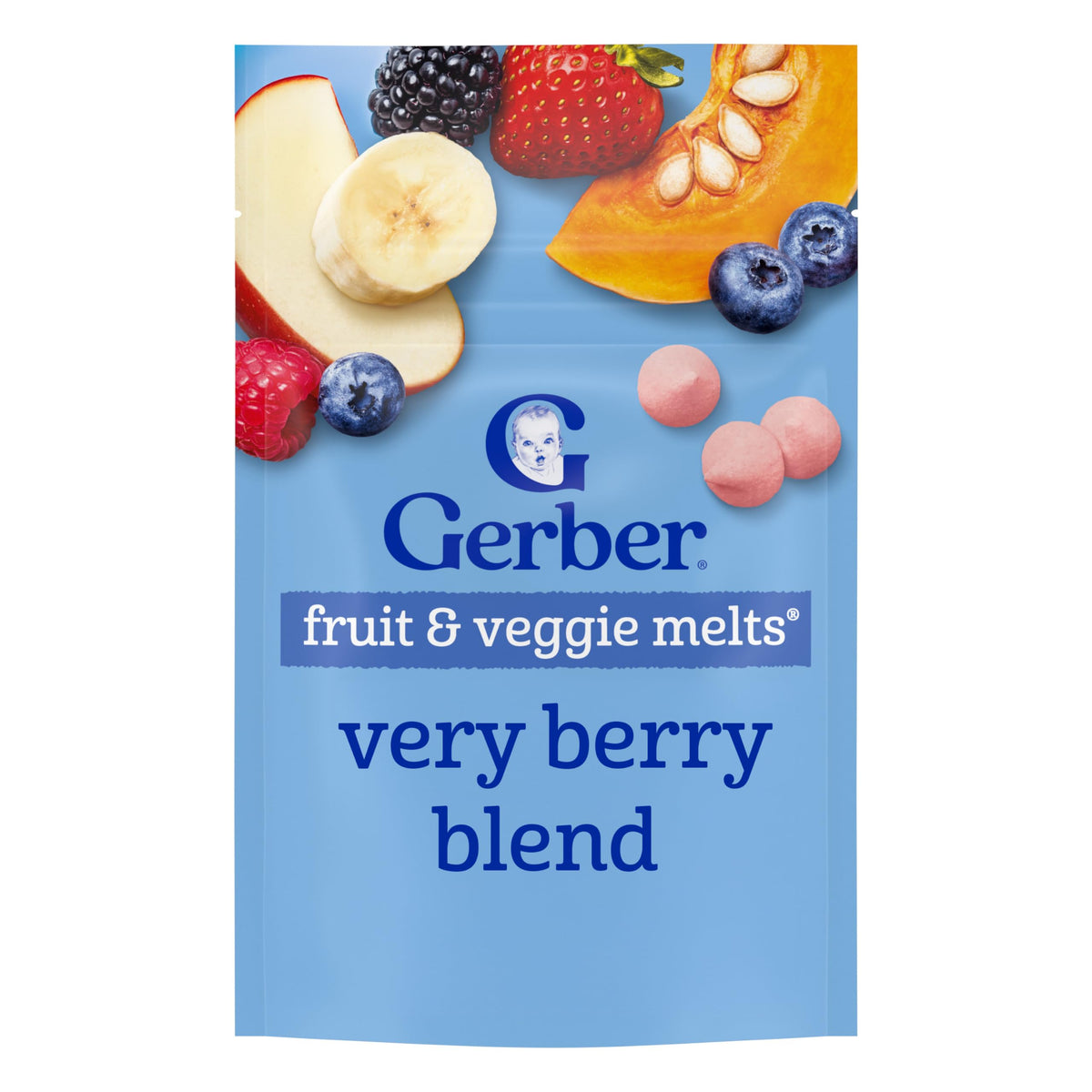 Gerber Stage 3 Banana Apple Blueberry Whipped Melts, 1 Oz, 7 Pack