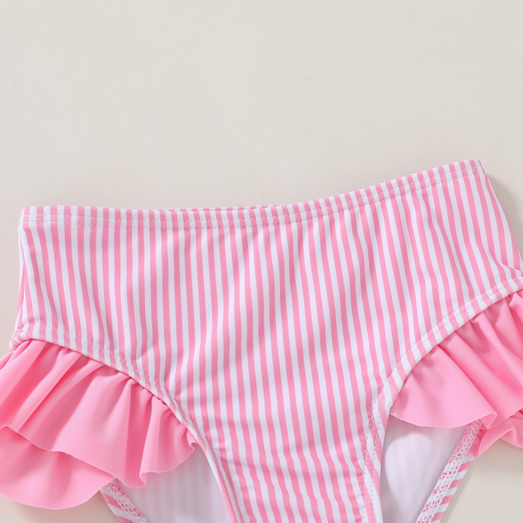 YOUNGER TREE Toddler Girls Two Pieces Swimsuit Color Block Stripe Swimwear Summer Beach Bathing Suit 18M-5T（Pink 7-8T）