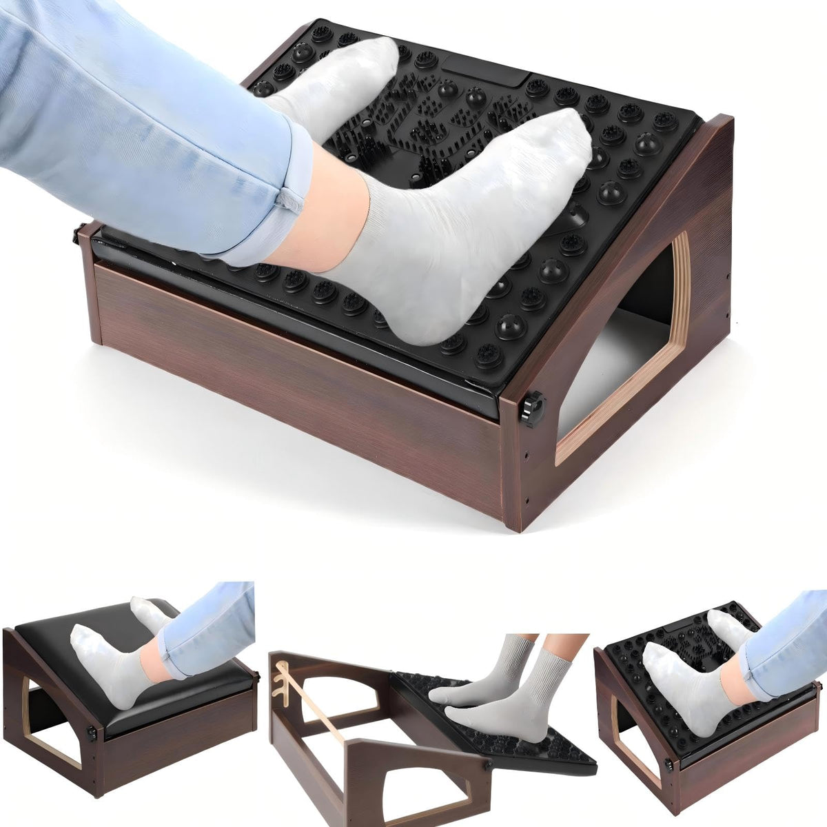 XINGMIAOWJ Ergonomic Foot Rest Under Desk,4 Adjustable Height Foot Stool
