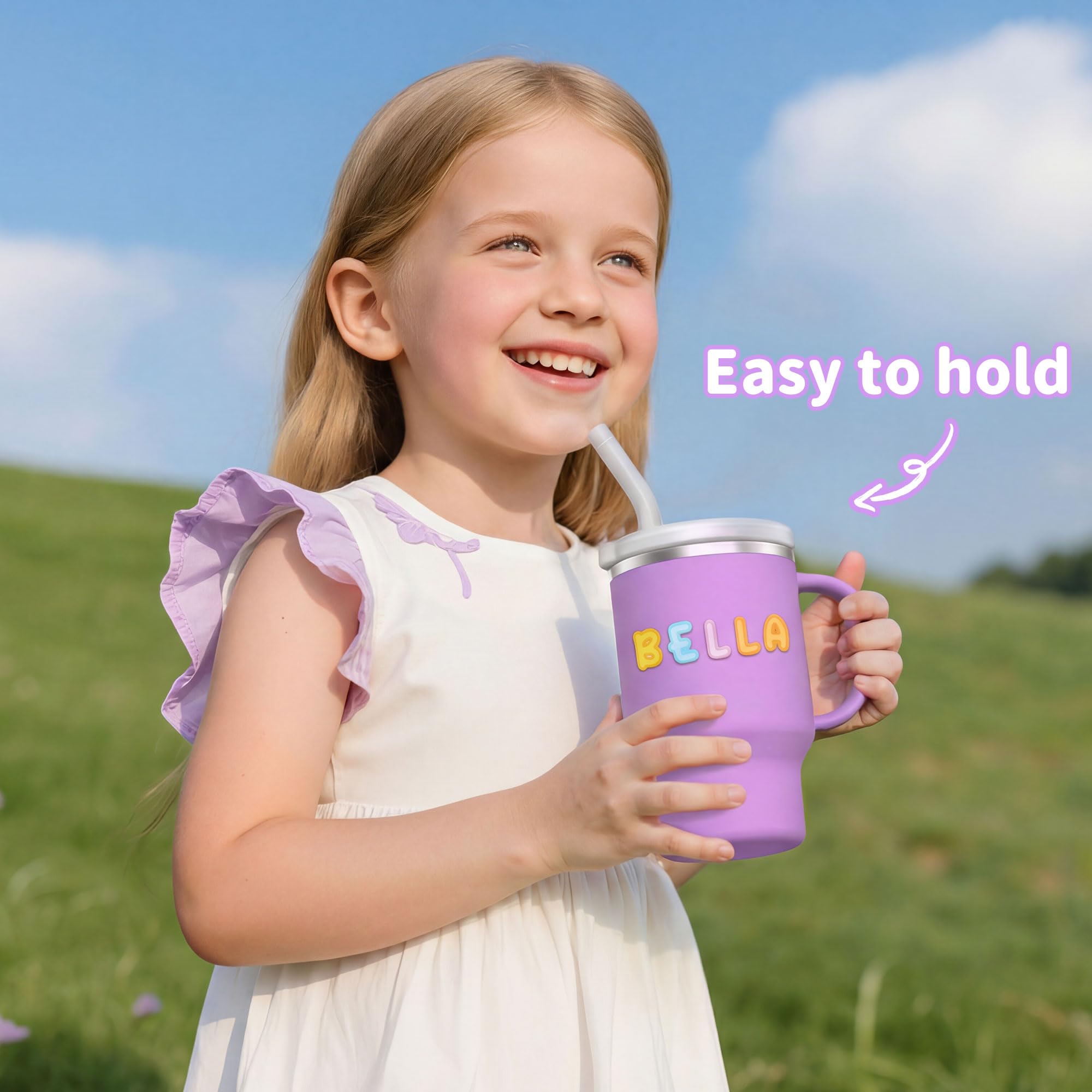 Sippy Cups for Toddlers 1-3, Spill-Proof 9oz Stainless Steel Toddler Tumbler with Handle, Leak‑Proof Baby Straw Cups, My First Tumbler, Birthday Gifts for 1 Year Old Girls Boys, BPA-Free, 2 Pack