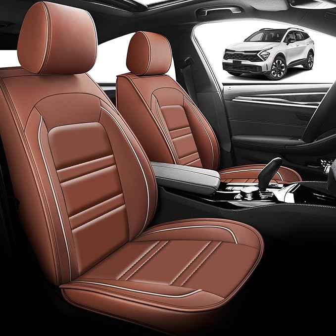 Seat Cover for kia sportage 2005-2025 | Car Seat Covers Front Seats, Waterproof Seat Protectors, Automotive Front Seat Covers (Front Seat, Coffee)