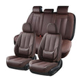 Coverado Car Seat Covers Full Set, Seat Covers for Cars, Car Seat Covers Front Seats and Back, Brown Car Seat Protector Waterproof, Nappa Leather Car Seat Cushion Fit for Most Cars
