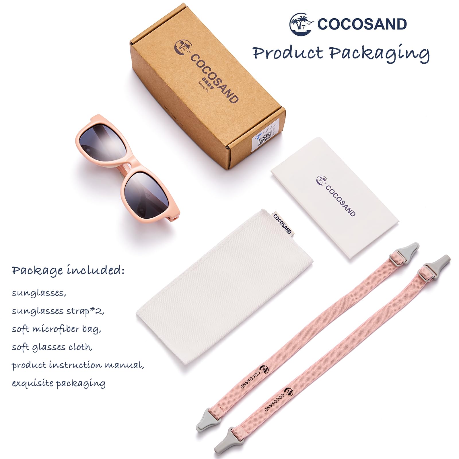 COCOSAND Flexible Polarized Baby Sunglasses with Strap & Silicone Nose Pads