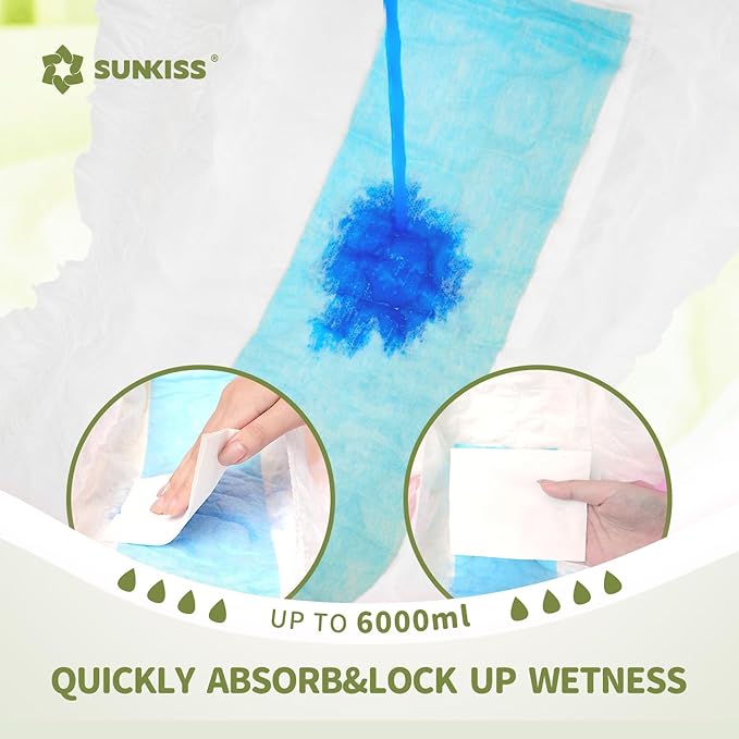 SUNKISS Masterpiece Adult Diapers with Tabs, Unisex Disposable Incontinence Briefs for Women and Men, Odor Control, White, Small/Medium, Previously M, 40 Count (4 Packs of 10)