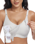 As Fairy Pumping Bra Hands Free Nursing Bras for Breastfeeding Maternity Bras for Pregnancy Breast Feeding (Grey M Plus)