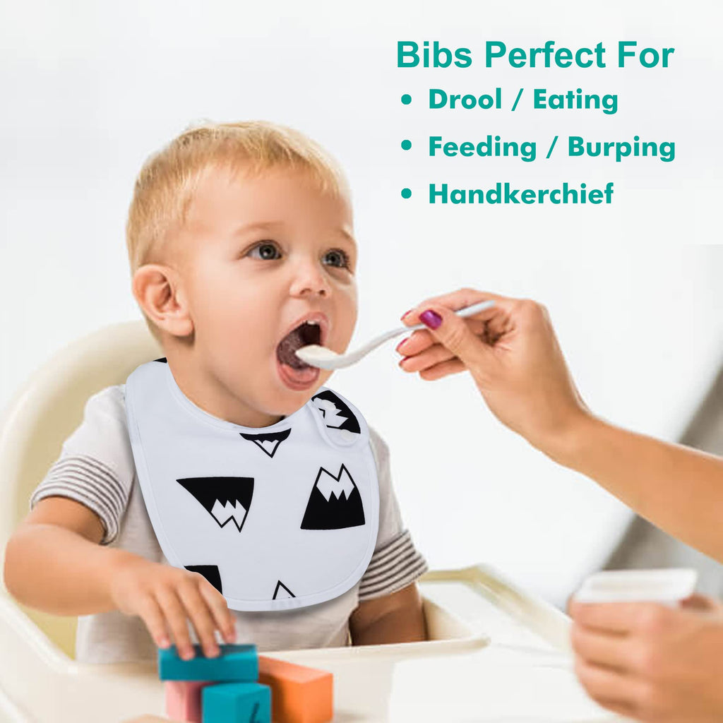 Benoxine Baby Bibs Soft and Absorbent Organic Cotton Bandana Bibs Set for Boys Girls Newborn Unisex Plain Colors 3-36 Months 12 Pcs