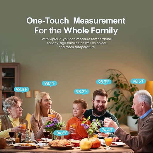 Viproud No-Touch Baby Thermometer for Adults and Kids, Fast & Accurate