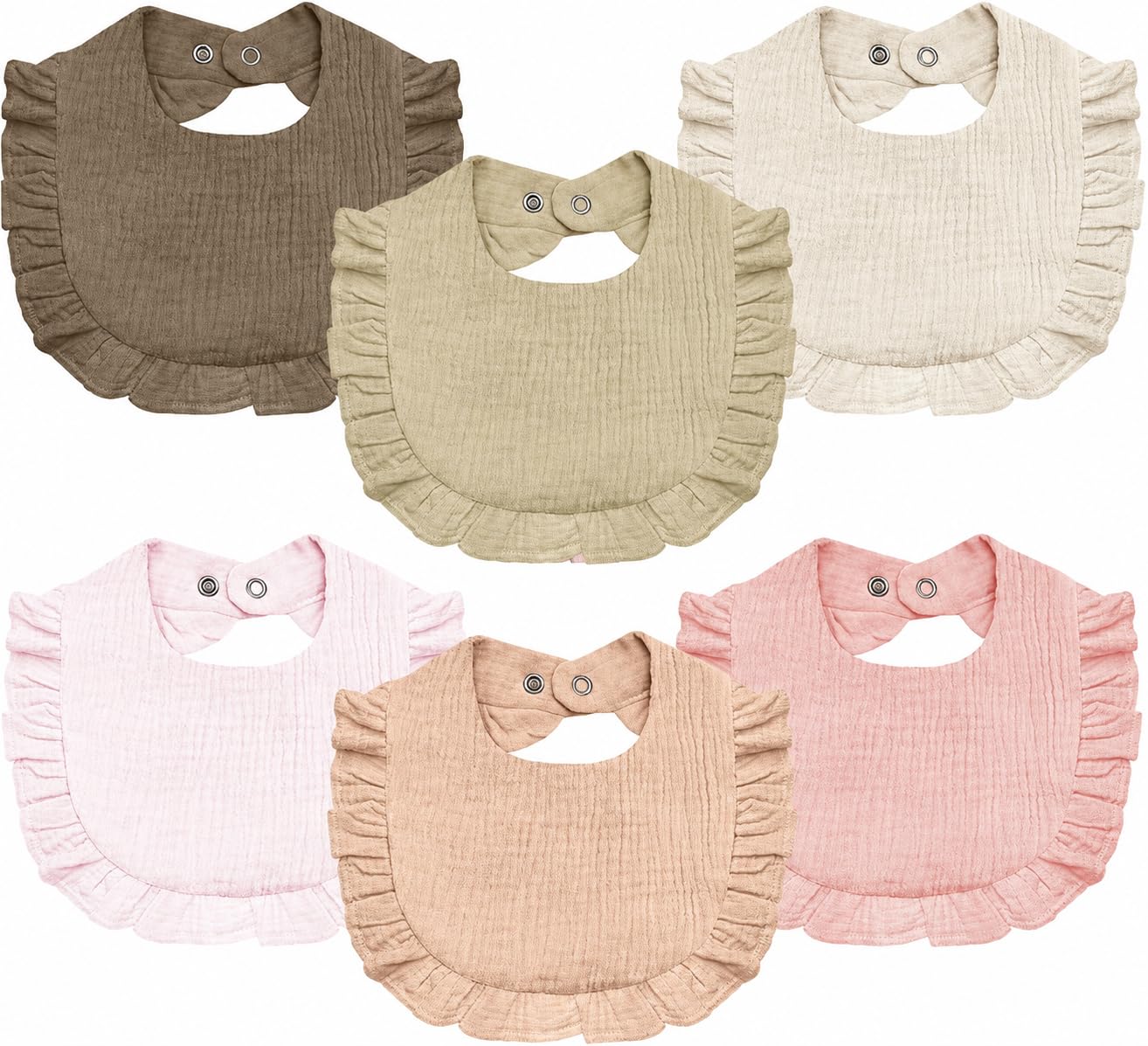 NISXABEBE Baby Muslin Bibs,6 Pcs Drool Bandana Bibs for Baby Girl Drooling and Teething,Soft and Absorbent Cotton for Newborn Toddler