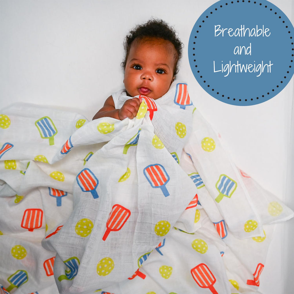 LollyBanks Muslin Swaddle Blankets, 100% Organic Cotton Baby Swaddle