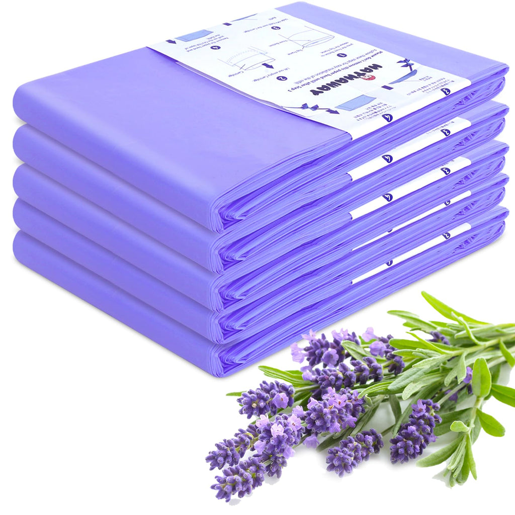 Diaper Pail Refill Bags Compatible With Dekor Plus Diaper Pail, Extra 30% Length, Lavender Scent, 5 Pack