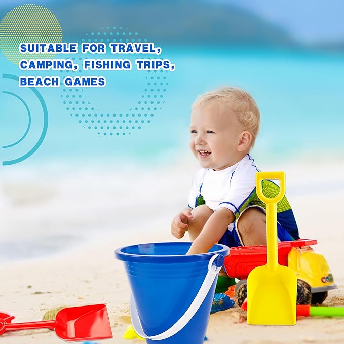 40 Pack Beach Bucket and Shovel Set Mini Plastic Buckets Sand Shovel Sand Pail Bulk for Kids Summer Seaside Beach Pool Party
