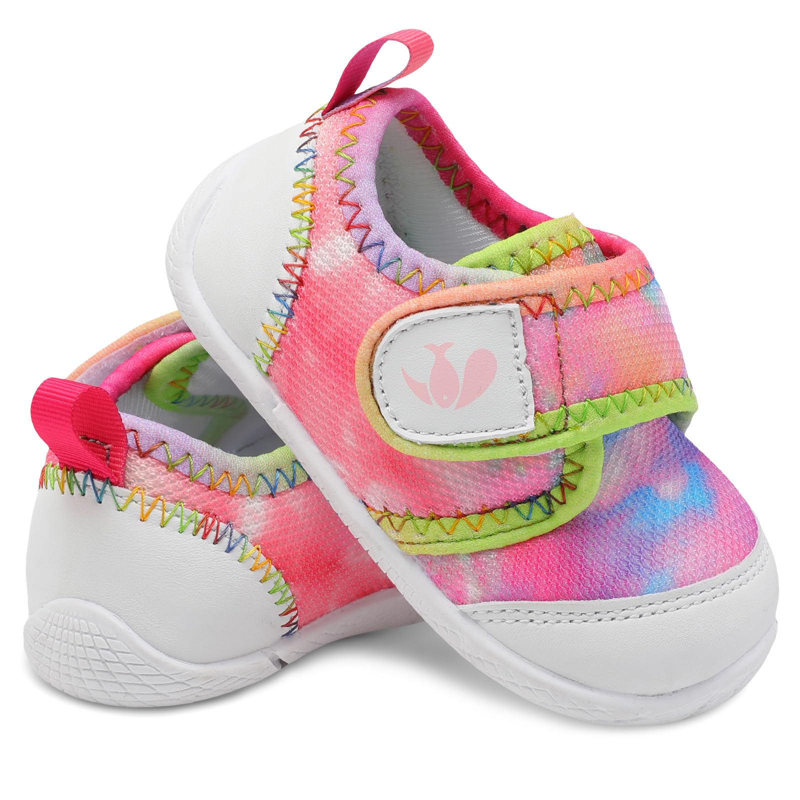 FEETCITY Baby Shoes Infant Crib Shoes Boys Girls First Walking Shoes Breathable Lightweight Slip On Shoes Colorful