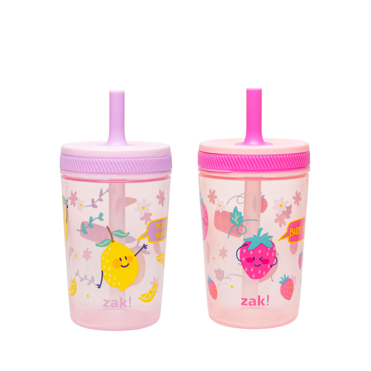Zak Designs Gabby's Dollhouse Kelso Toddler Cups For Travel or At Home, 15oz 2-Pack Durable Plastic Sippy Cups With Leak-Proof Design is Perfect For Kids Cakey Cat, Mercat
