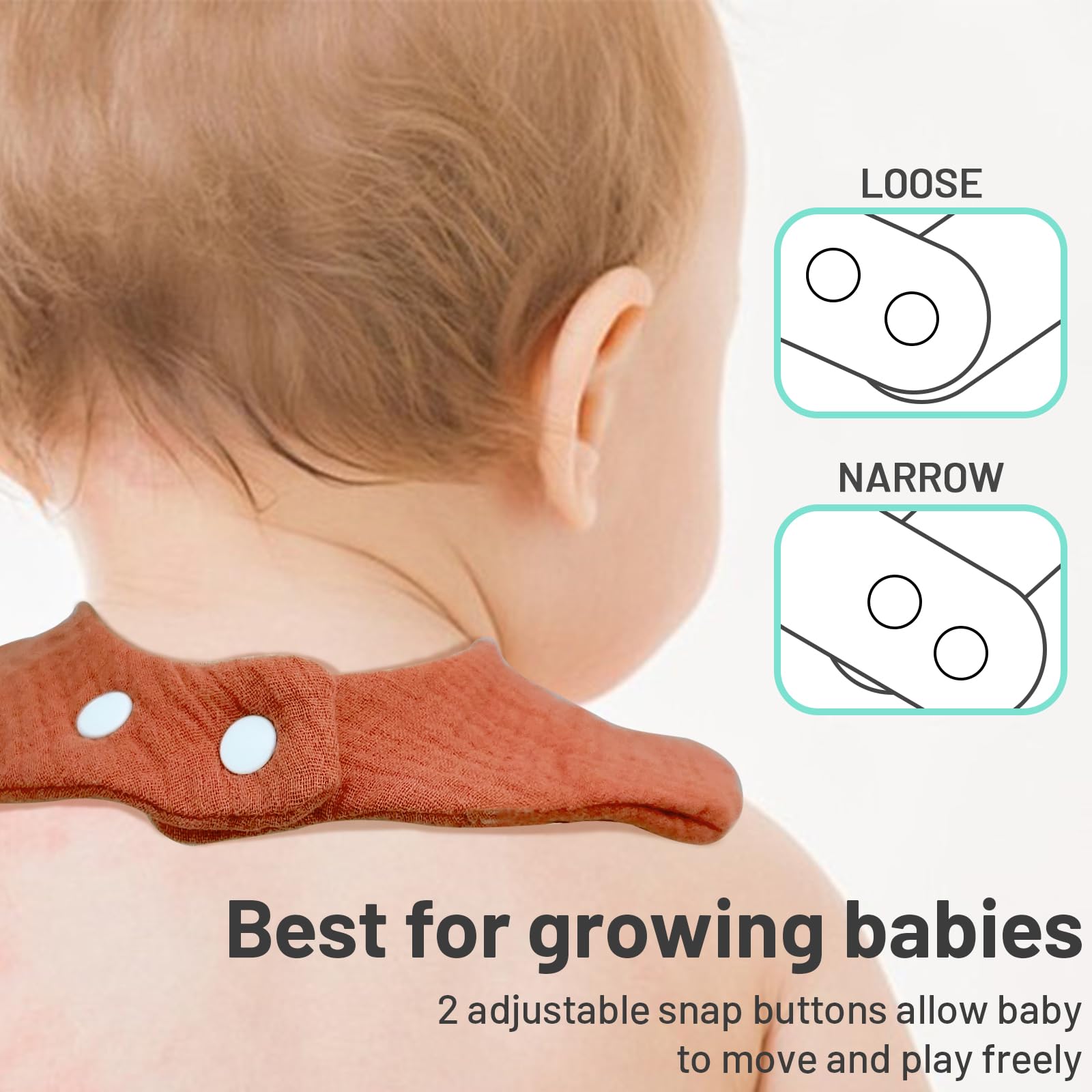 EllieHouse Baby Bibs for Girls Boys 10Pack Muslin Drool Teeth Drooling Teething Bibs Muslin Cotton for Infant Toddler Green